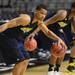 Michigan sophomore Trey Burke looks up while doing a double-handed basketball drill at the Palace on Tuesday, March 20, 2013 in Auburn Hills.  Melanie Maxwell I AnnArbor.com